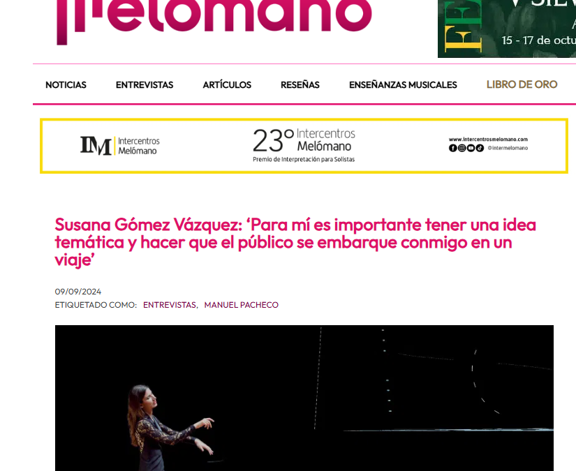 Entrevista a Susana Gómez Vázquez en la revista Melómano-Promesas Cumplidas
